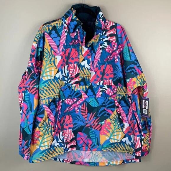 Lauren James multicolored water resistant jacket Kangaroo pouch pocket zipper - Picture 7 of 13